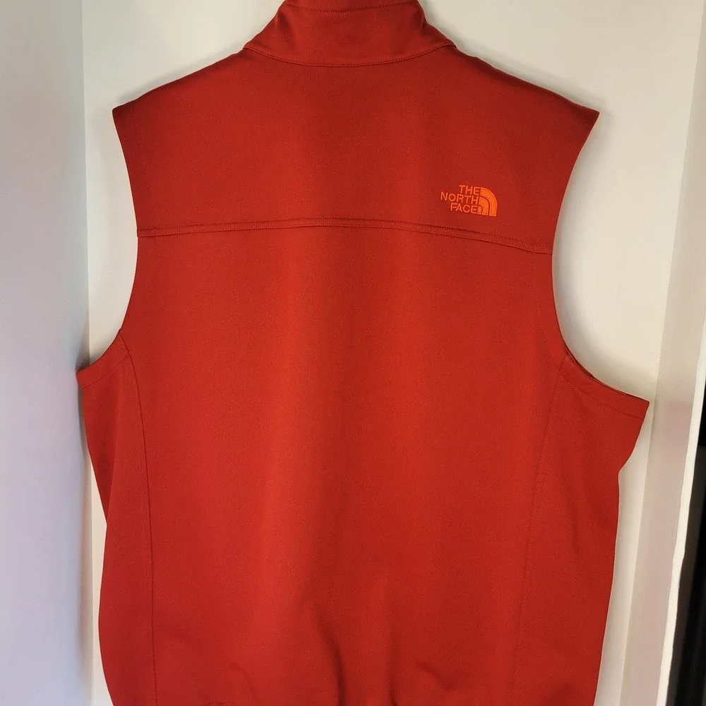 The North Face Mens XL Apex Bionic Softshell Vest Red Windproof Full Zip